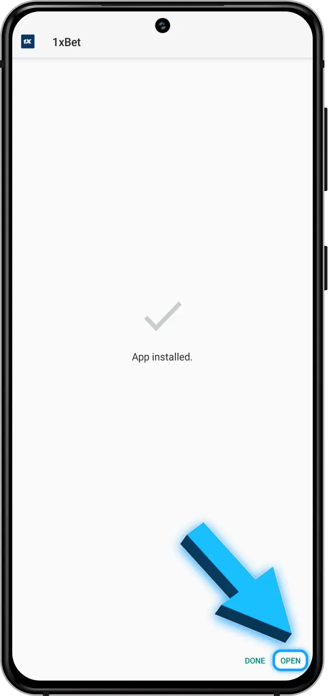 Install the 1xBet app once the download is finished.