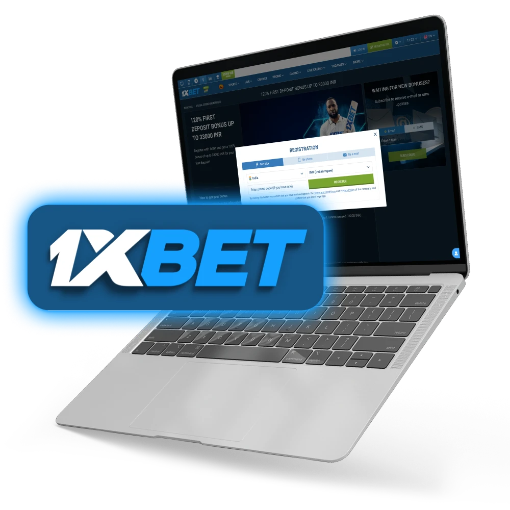 1xBet register and verify your account.