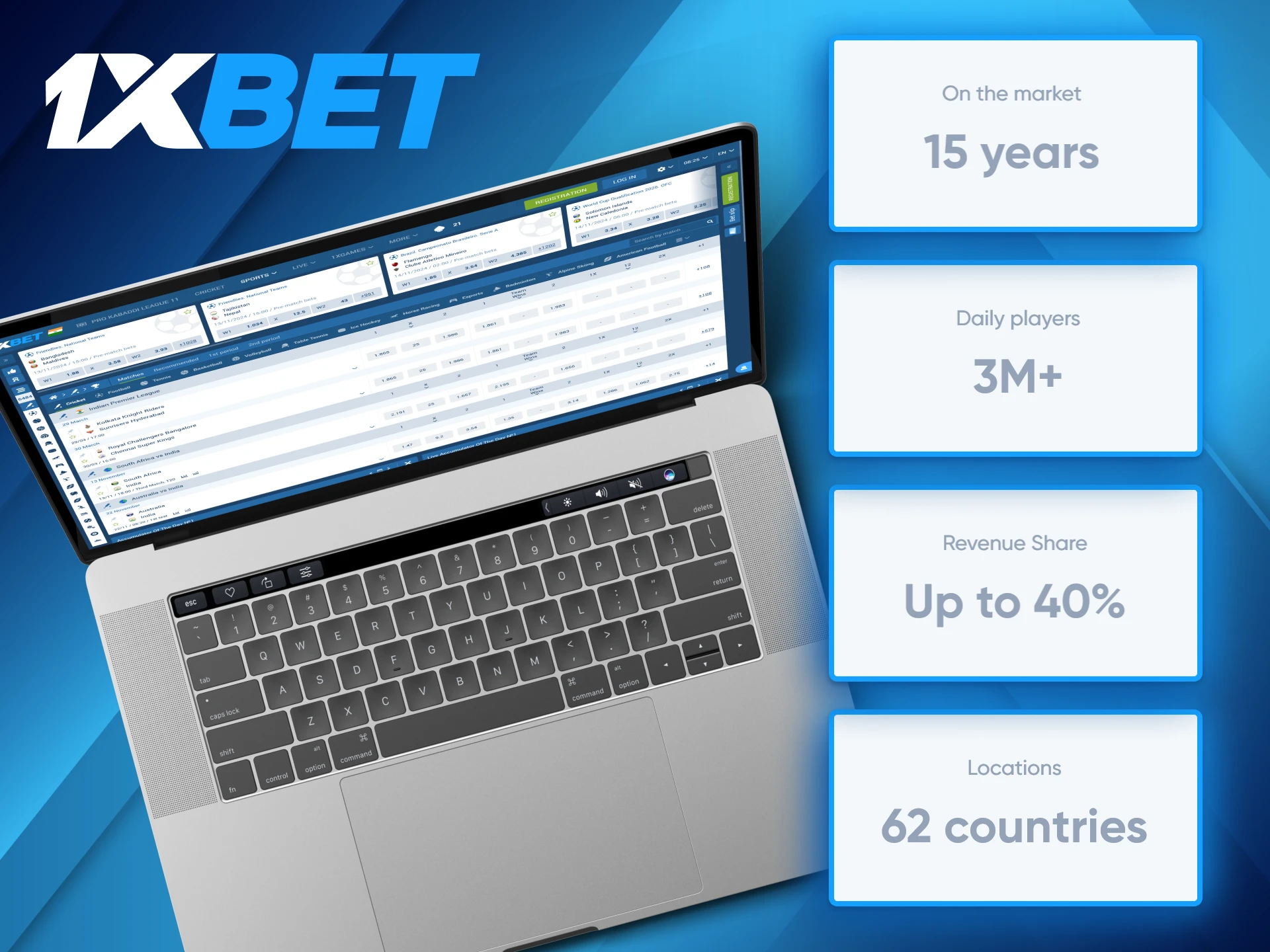 The Affiliate Program at 1xBet allows partners to earn extra money by referring new clients.