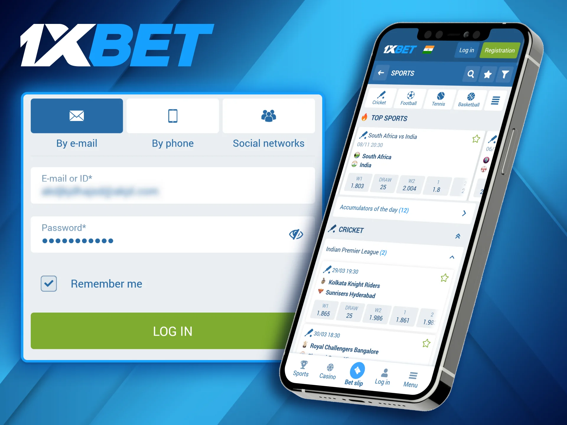 For easy access to their 1xBet account from anywhere, players can log in through the mobile app.