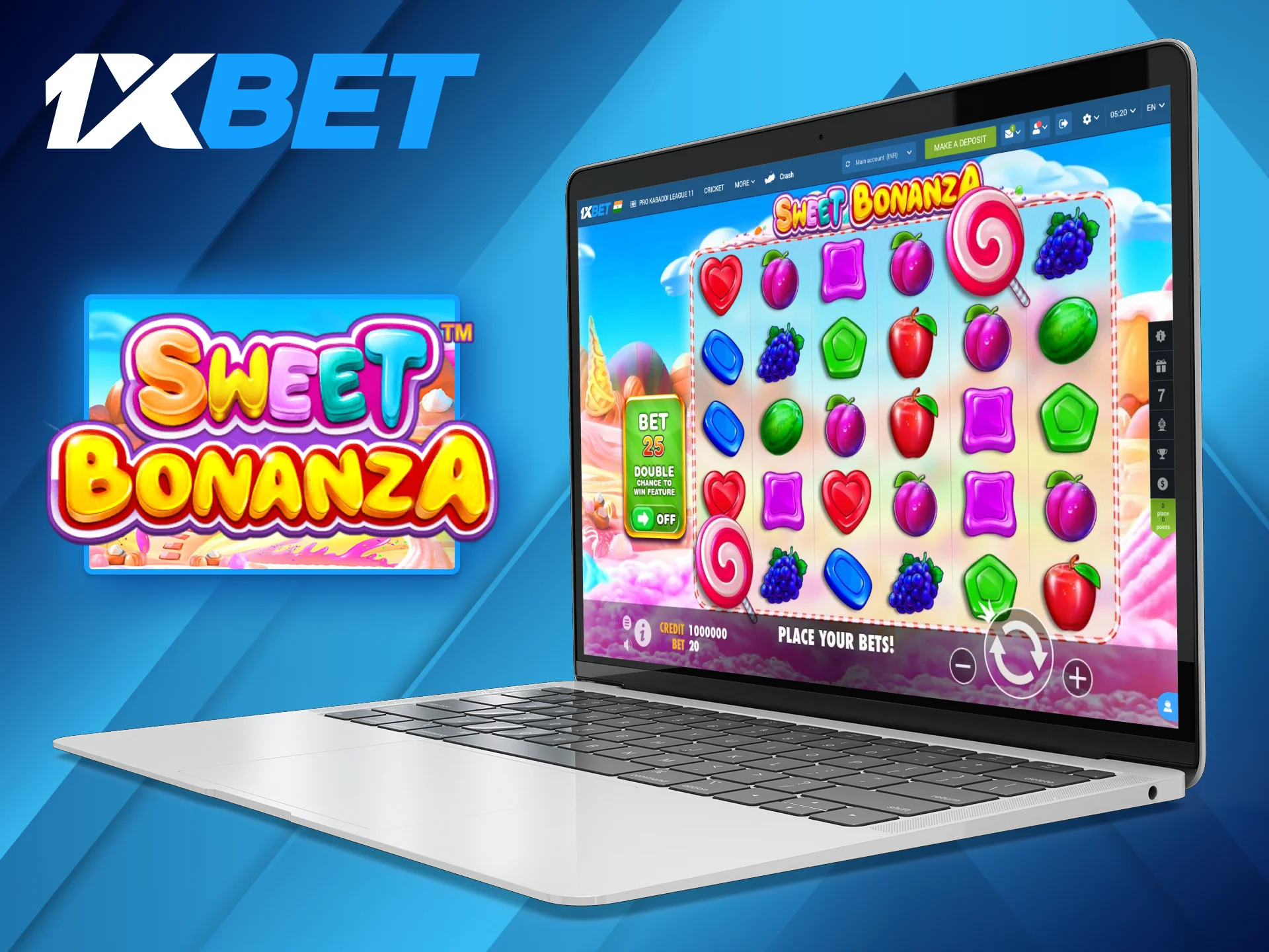 One of the popular slot game choices at 1xBet platform is Sweet Bonanza.