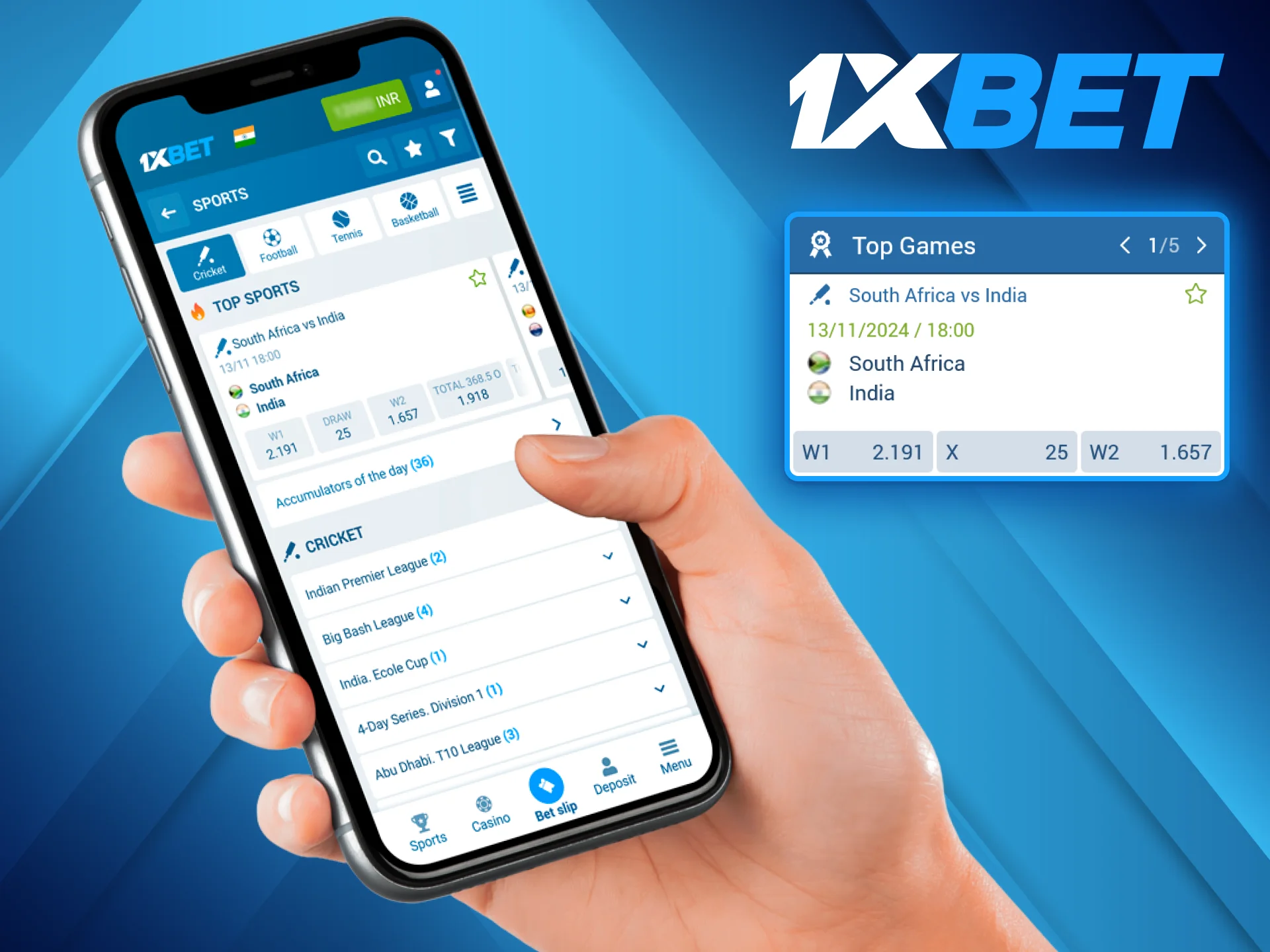 The 1xBet mobile app allows cricket enthusiast to wager from anywhere at any time.