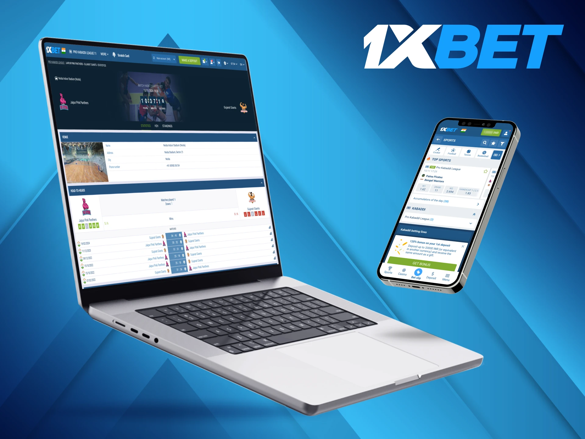 A wide range of events and live translations make the 1xBet platform a great place for kabaddi betting.