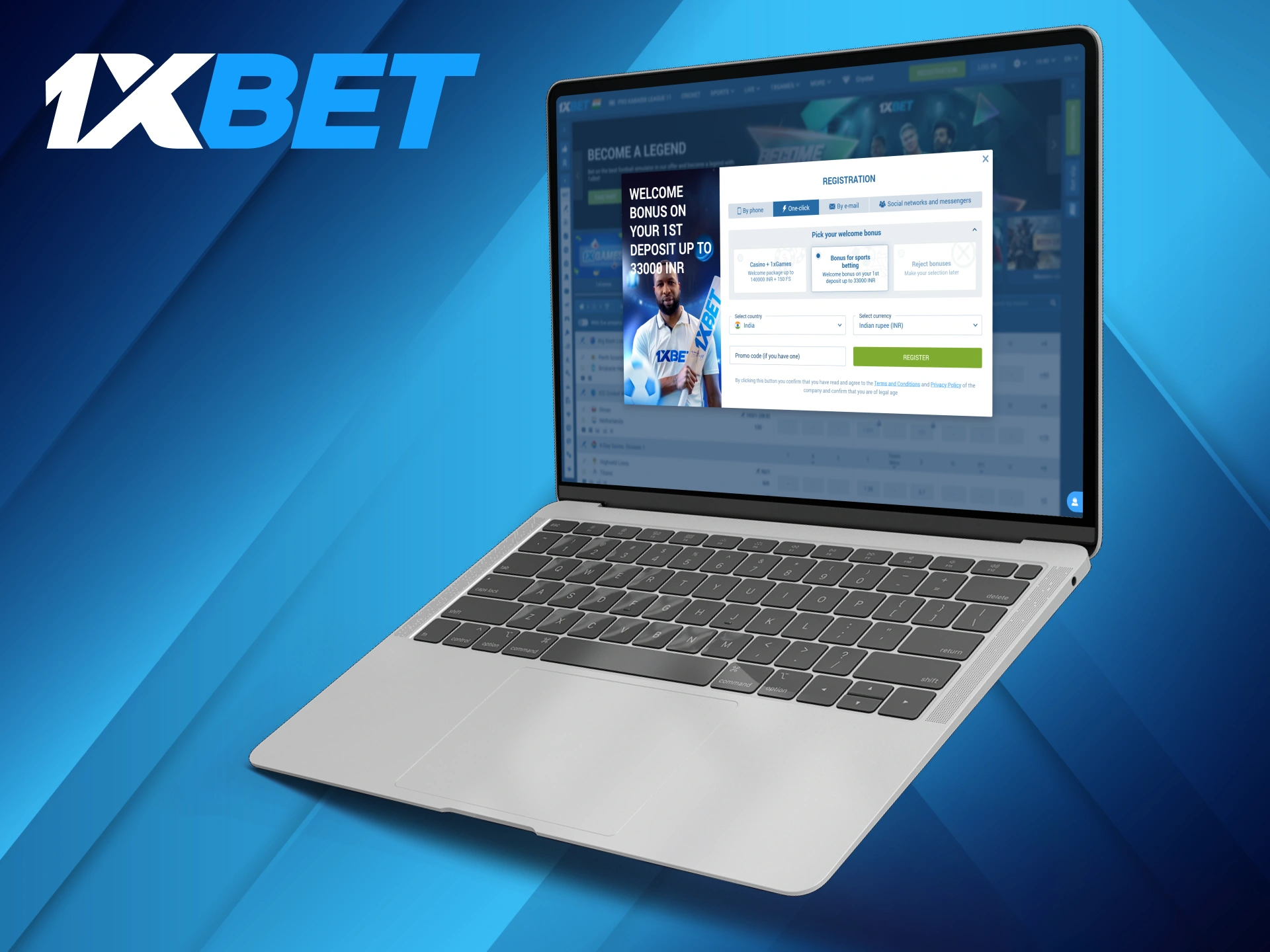 1xBet registration requirements for users.