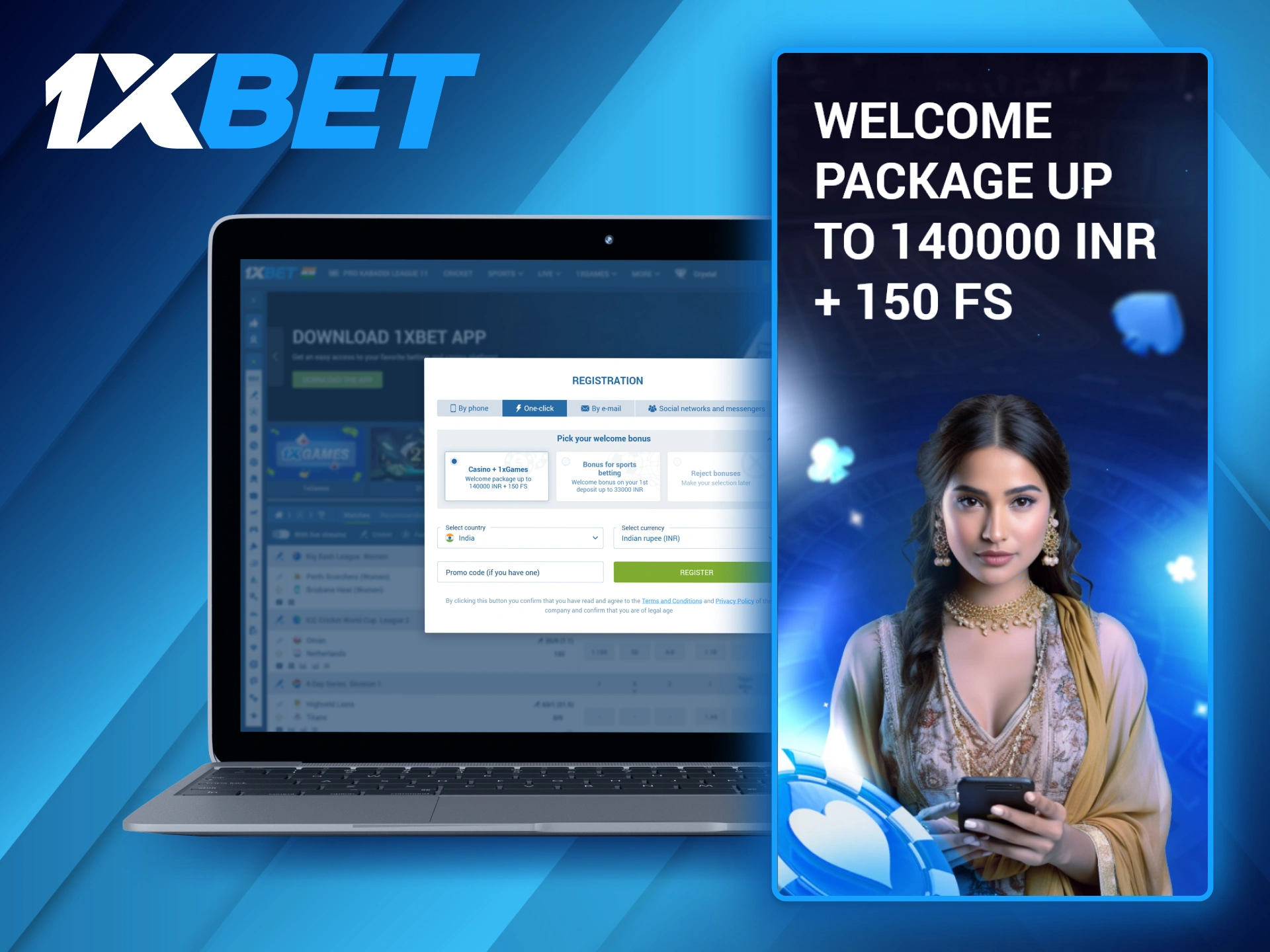 1xBet welcome package bonus.