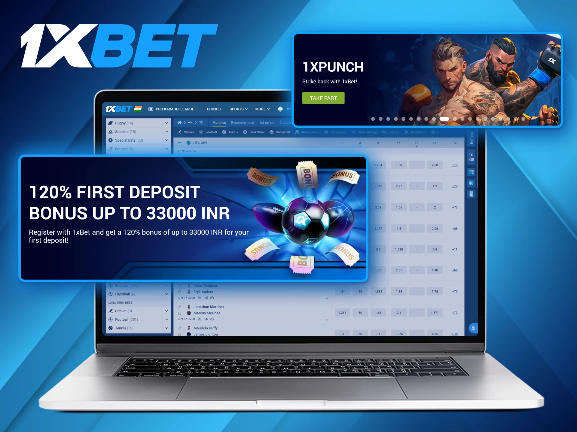 Ufc bettors can find many bonuses available at 1xBet, including a welcome bonus of 120% on their first deposit.