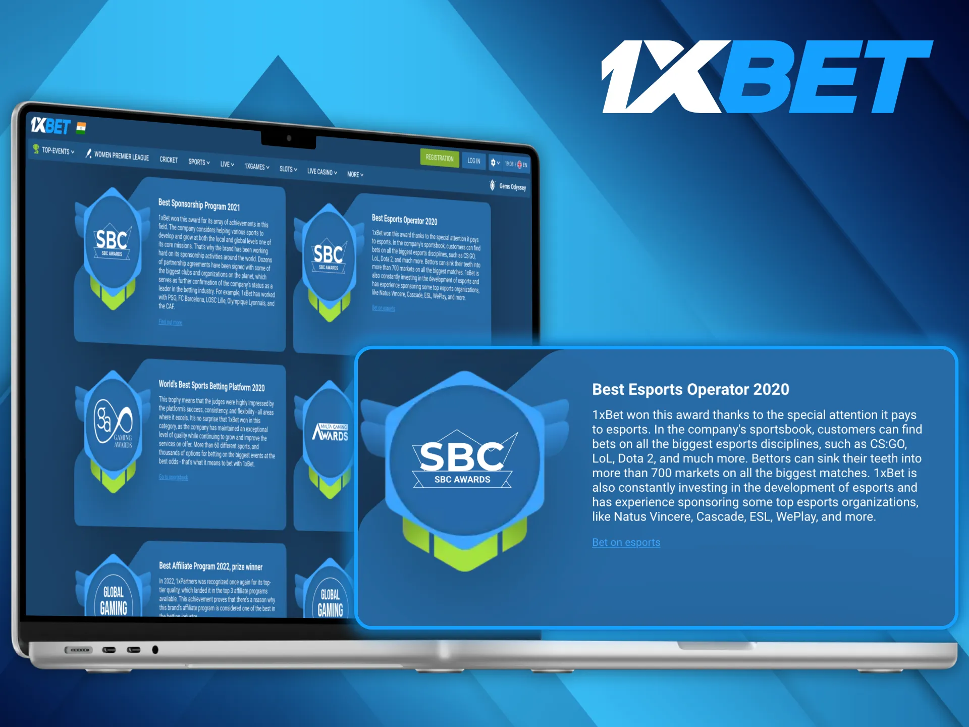 1xBet was recognised for its specific focus on cybersports.