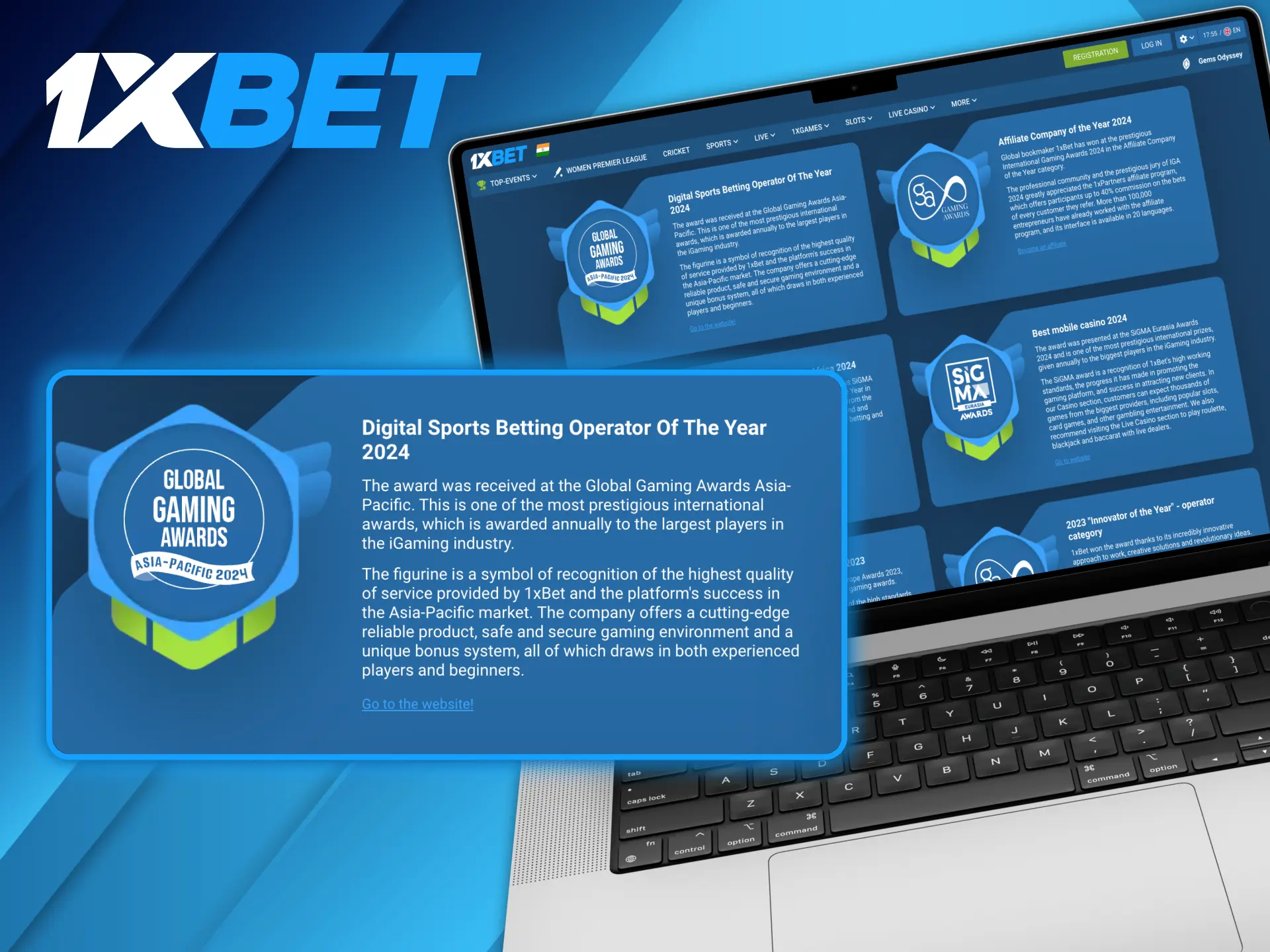 One of the most prestigious international awards given to 1xBet.