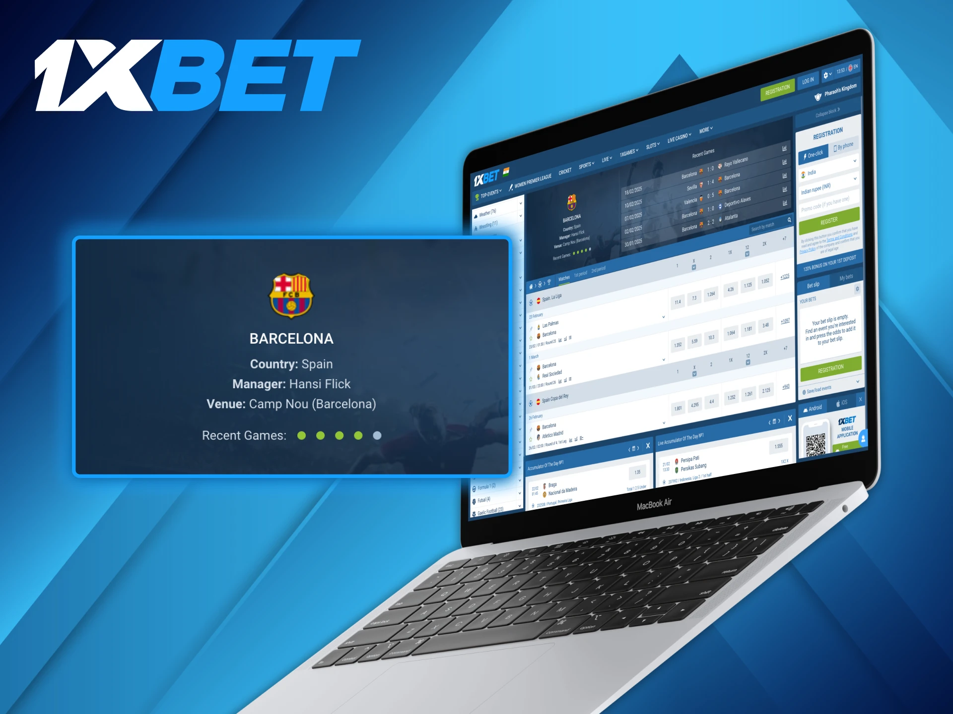 Get to know more about FC Barcelona at 1xBet platform.