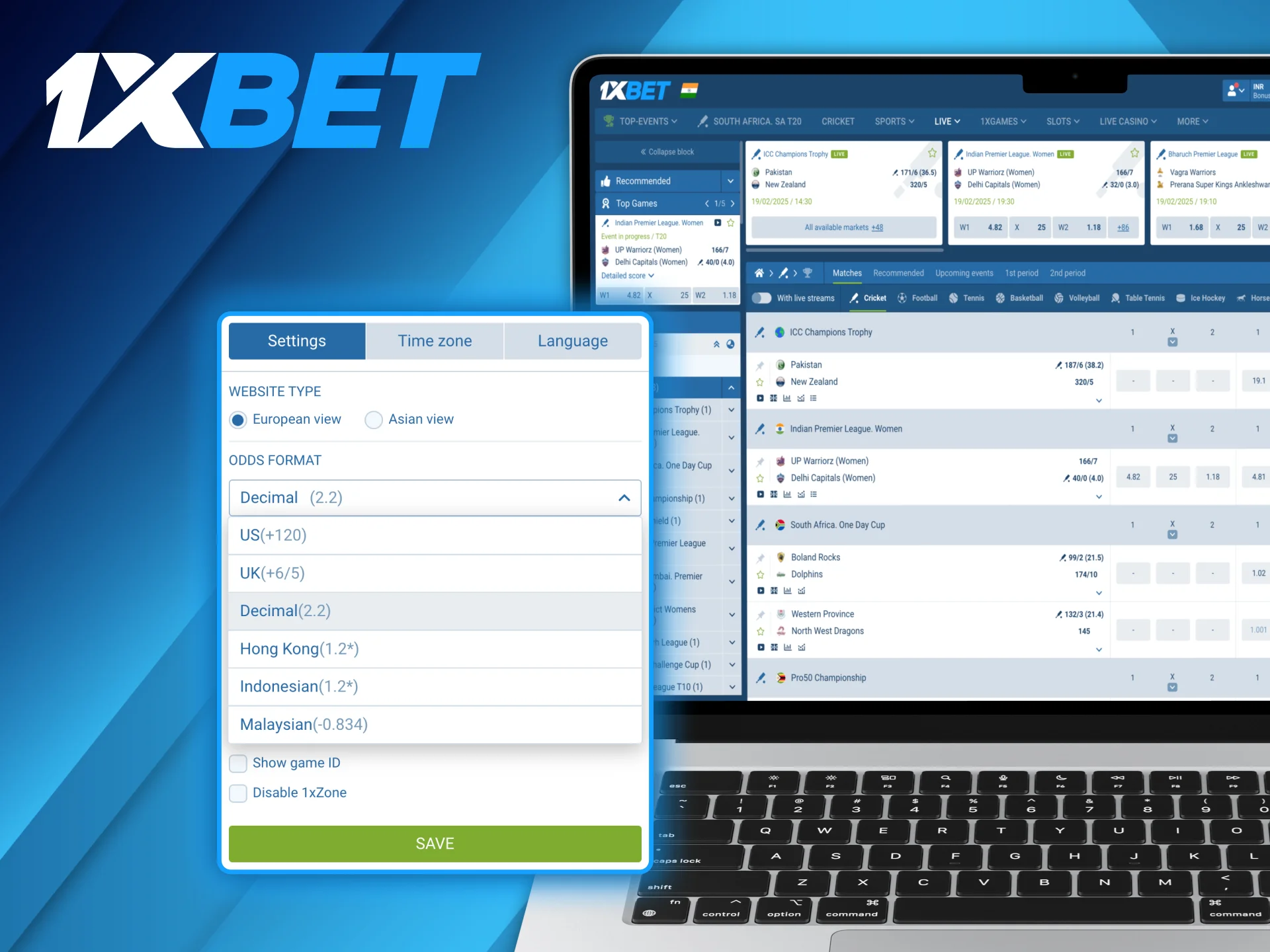 1xBet offers the highest odds for betting on ICC Champions Trophy.