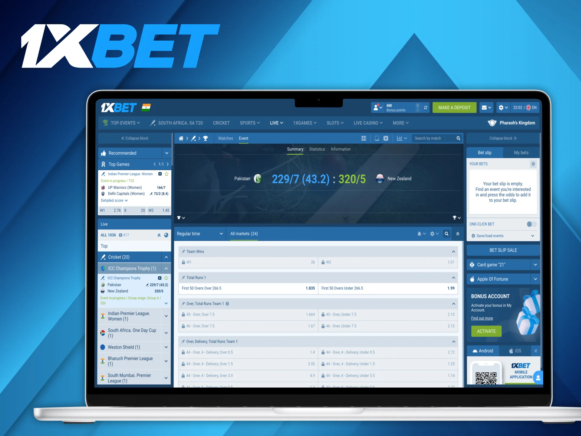 Learn the tips of betting on the ICC Champions Trophy at 1xBet.