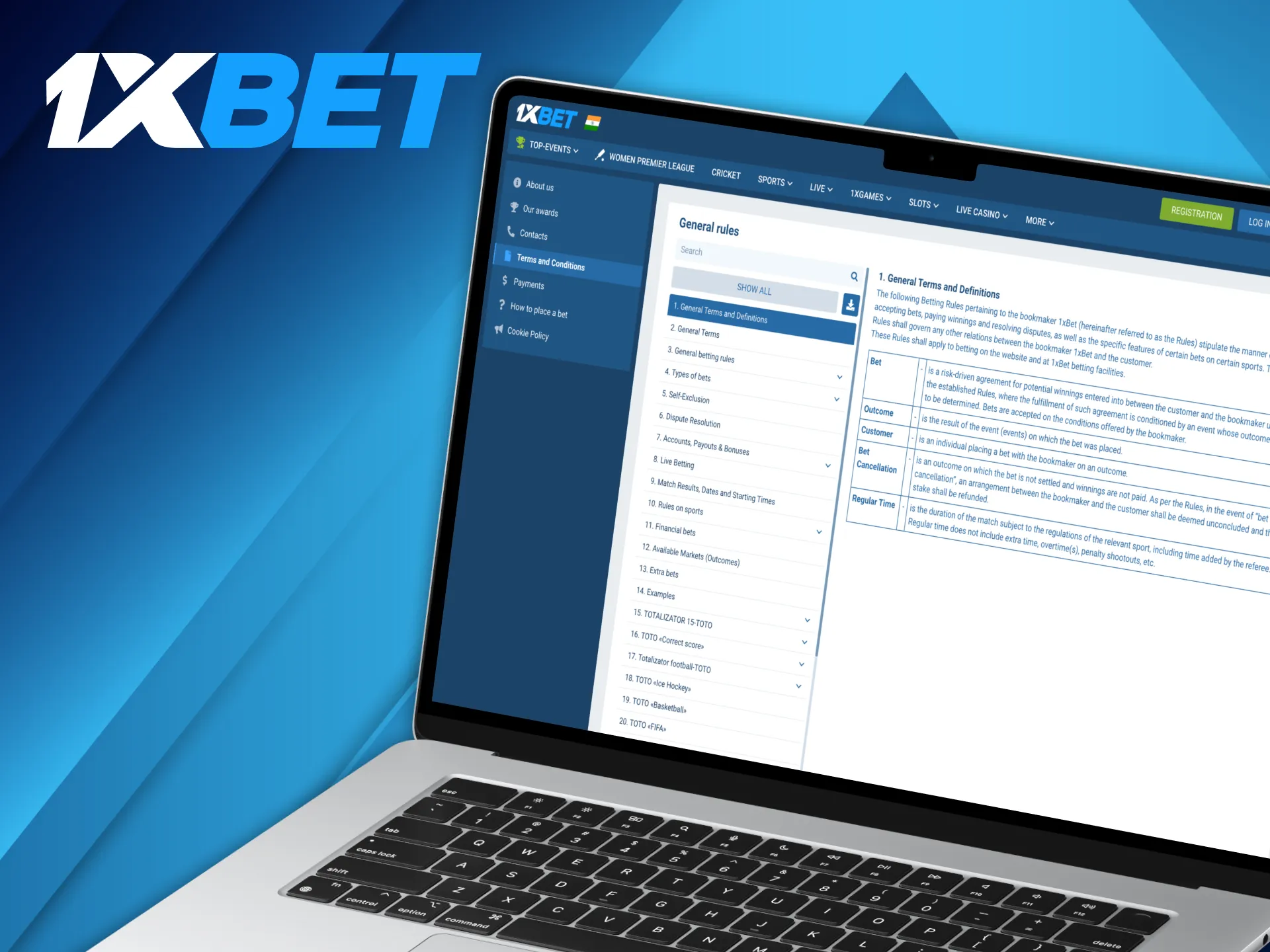 Players can discover a comprehensive section on the 1xBet policies.