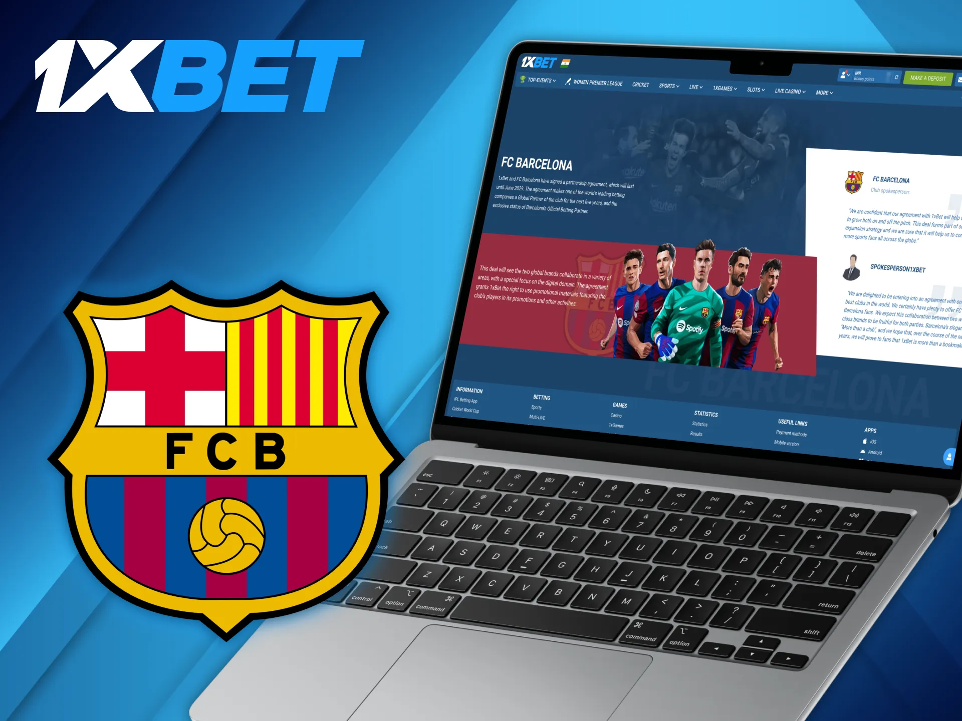 1xBet is the official sponsor of FC Barcelona.