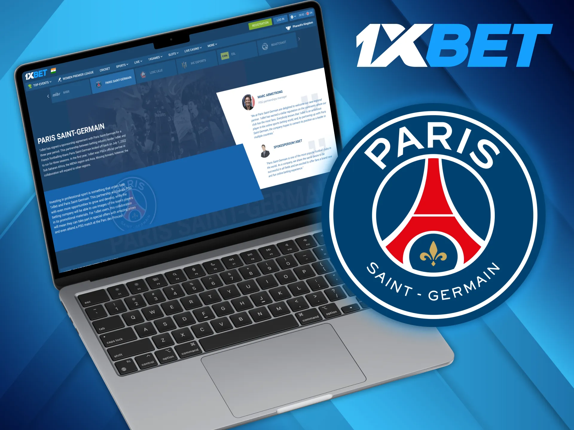 Paris Saint-Germain is an official partner of 1xBet.